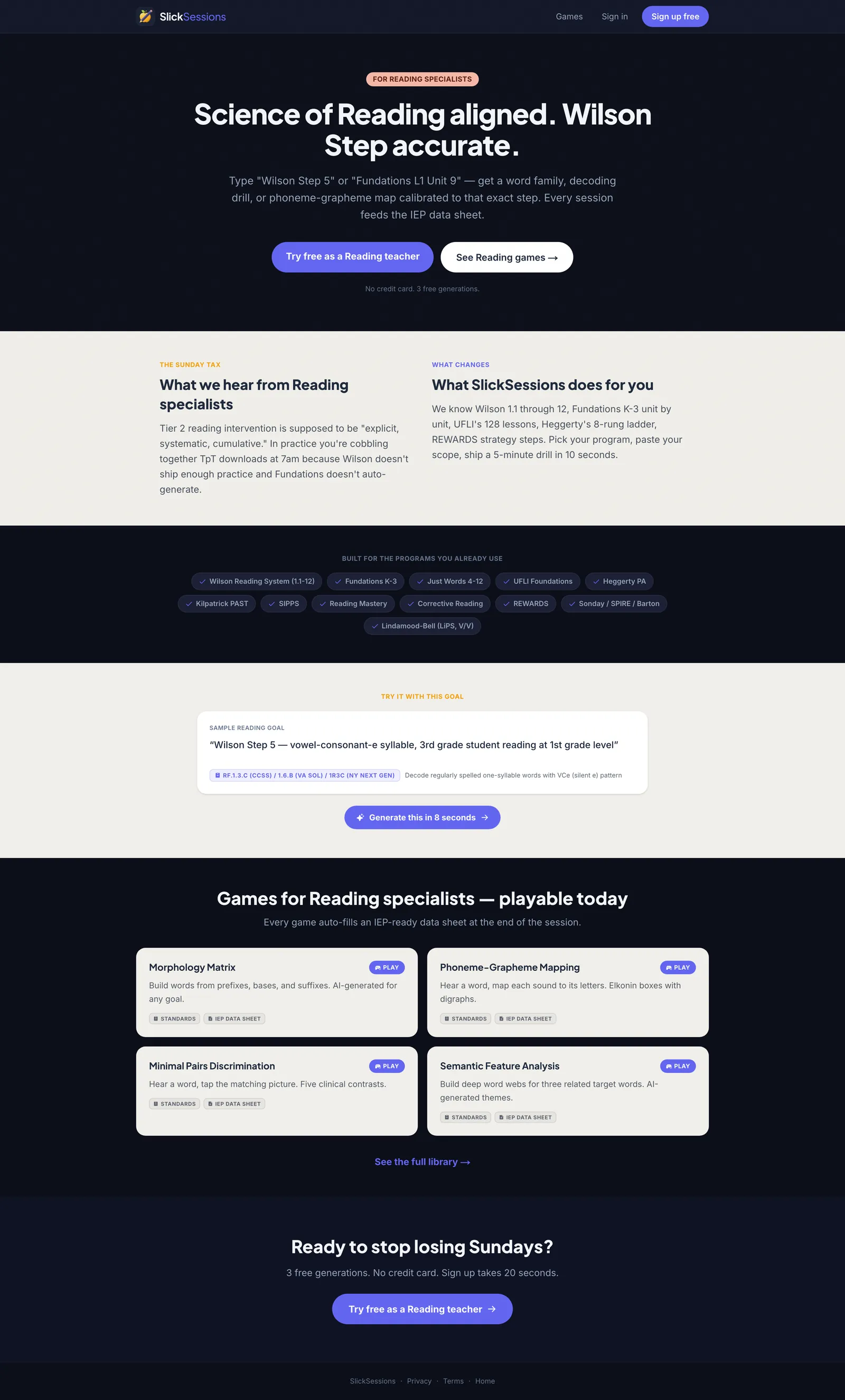 Reading Specialist role landing page